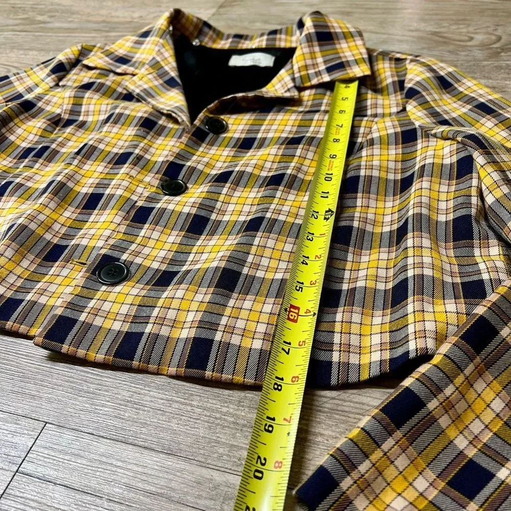 Capulet Womens Multicolor Plaid Collared Cropped Lined Blazer Size Small - Picture 5 of 9